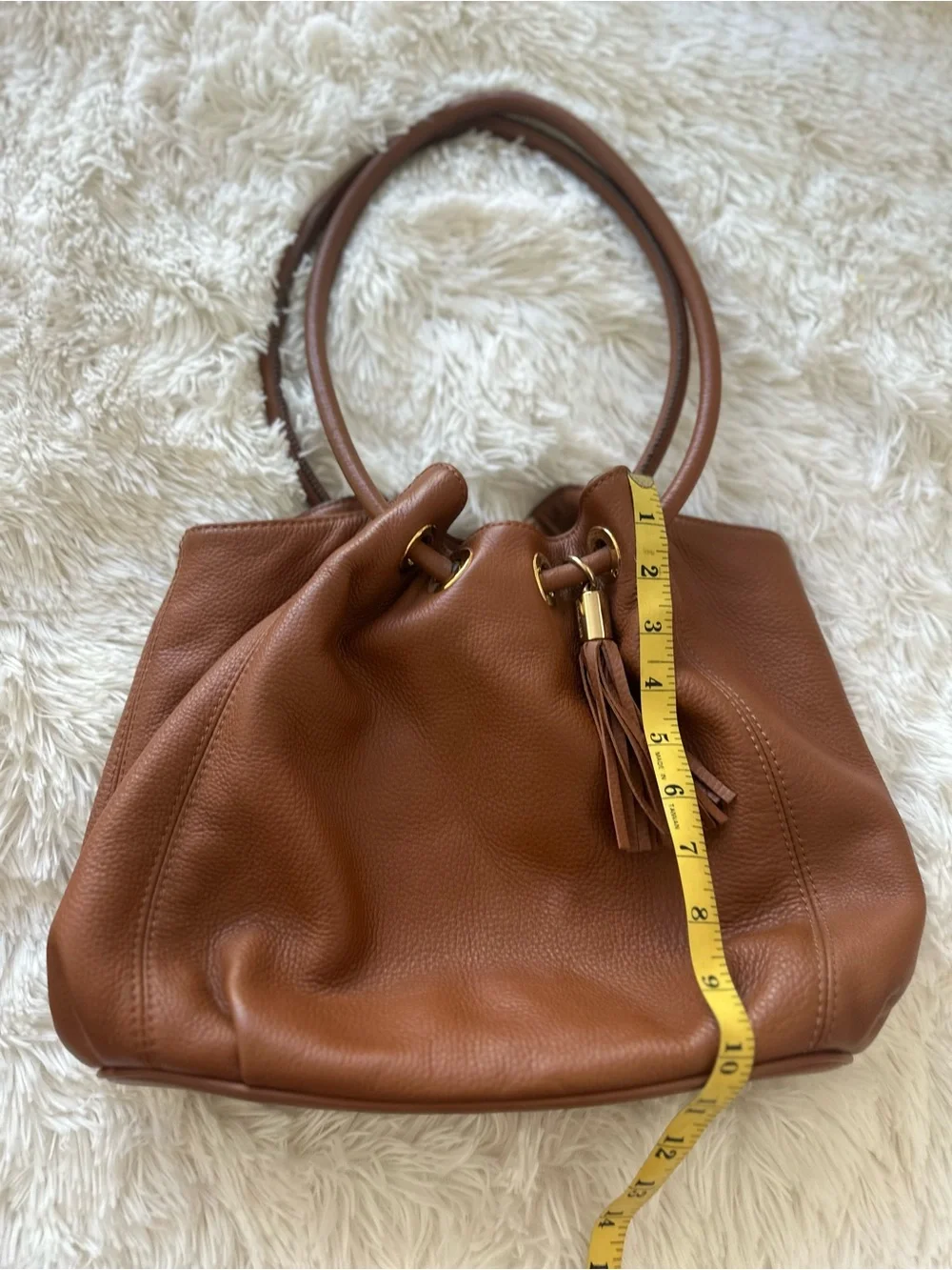 Michael Kors Astor Brown Pebbled Leather Shoulder Tote Bag - Picture 4 of 11